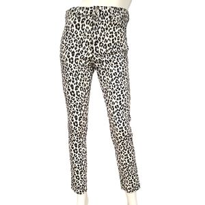 H&M White Animal Print High Waisted Skinny jeans size 10